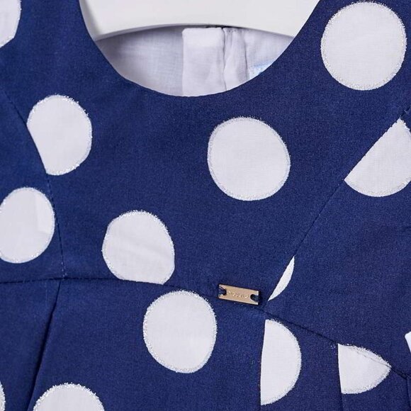 Mayoral Navy‎ Polka Dot Party Dress 24M 92cm 100% Cotton - Picture 4 of 5